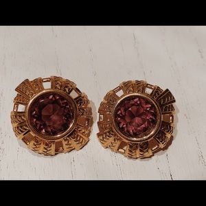 Vintage Purple Swarovski Crystal Earrings